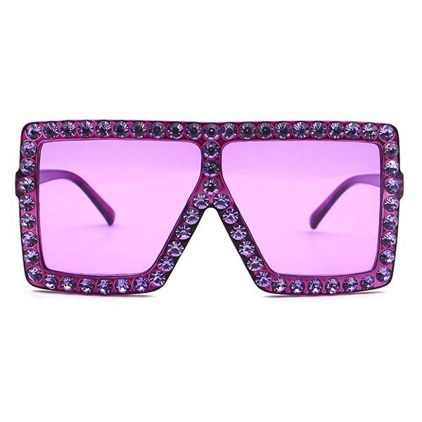 Oversized Sunglasses With Jewels - GM Sunglasses